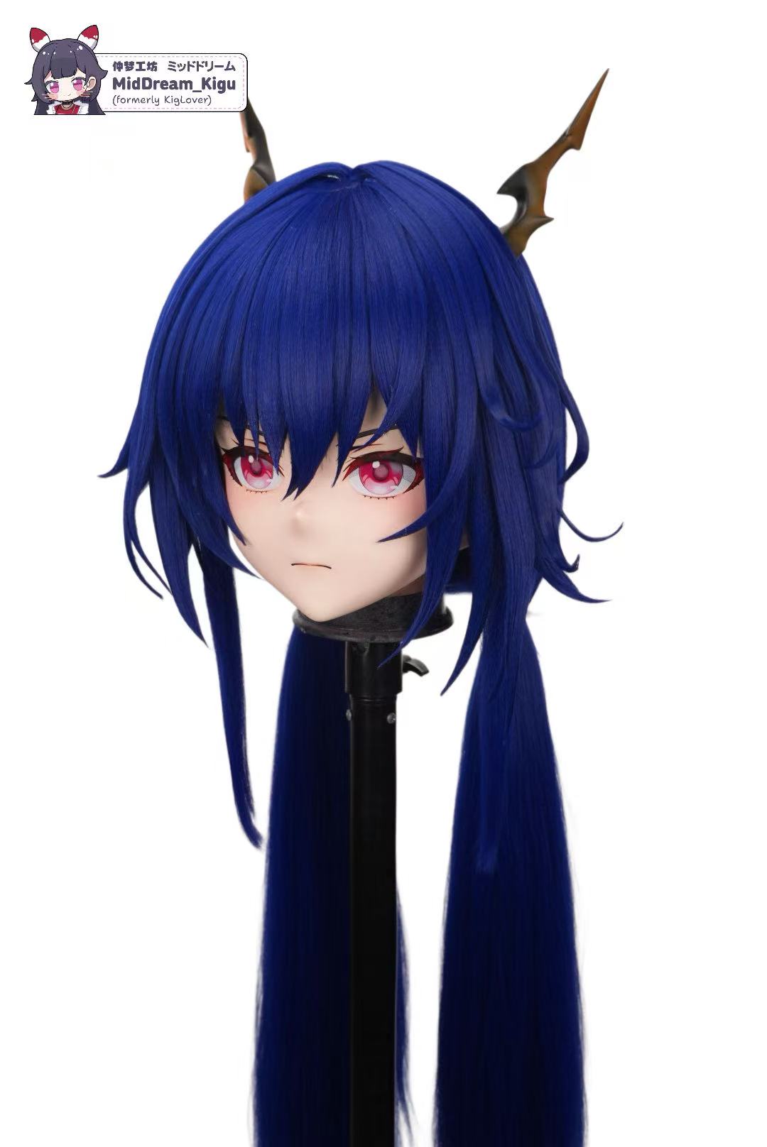 Ch'en from Arknights Animegao Kigurumi mask - angled view - MidDreamKigu