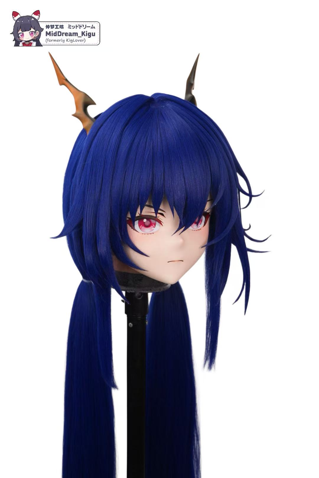 Ch'en from Arknights Animegao Kigurumi mask - alternate angled view - MidDreamKigu