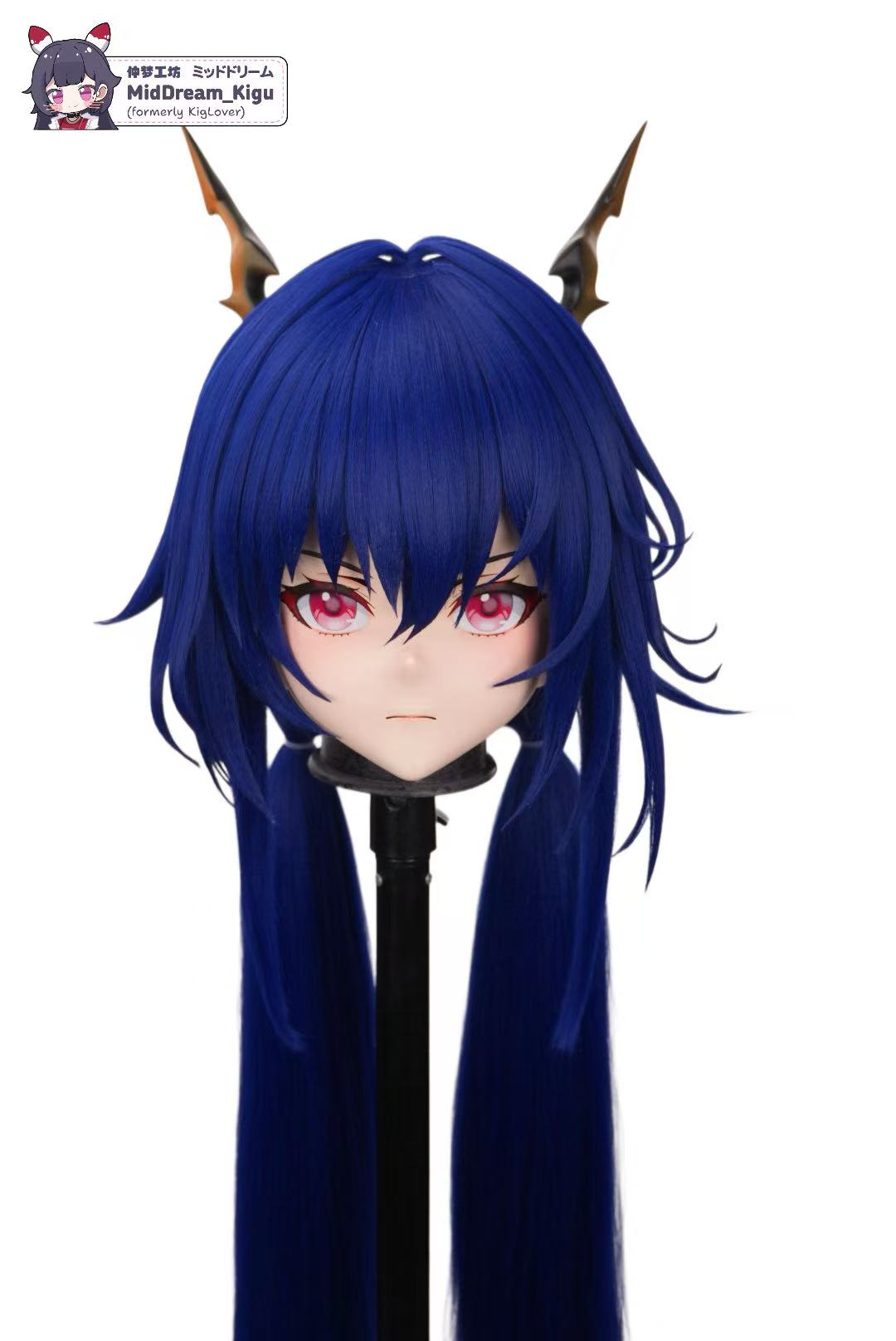 Ch'en from Arknights Animegao Kigurumi mask - full front view - MidDreamKigu