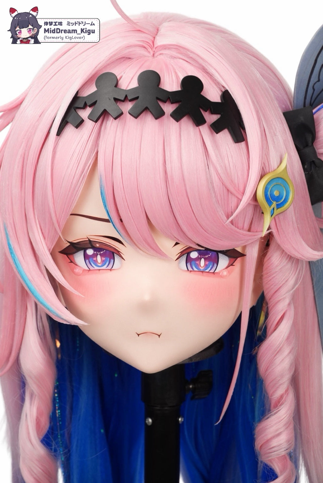 Denia from Wuthering Waves Animegao Kigurumi mask close-up with pouting expression