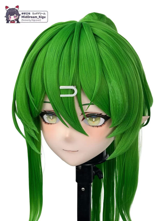 Fluorite – Arknights: Endfield custom Animegao Kigurumi cosplay mask, angled close-up
