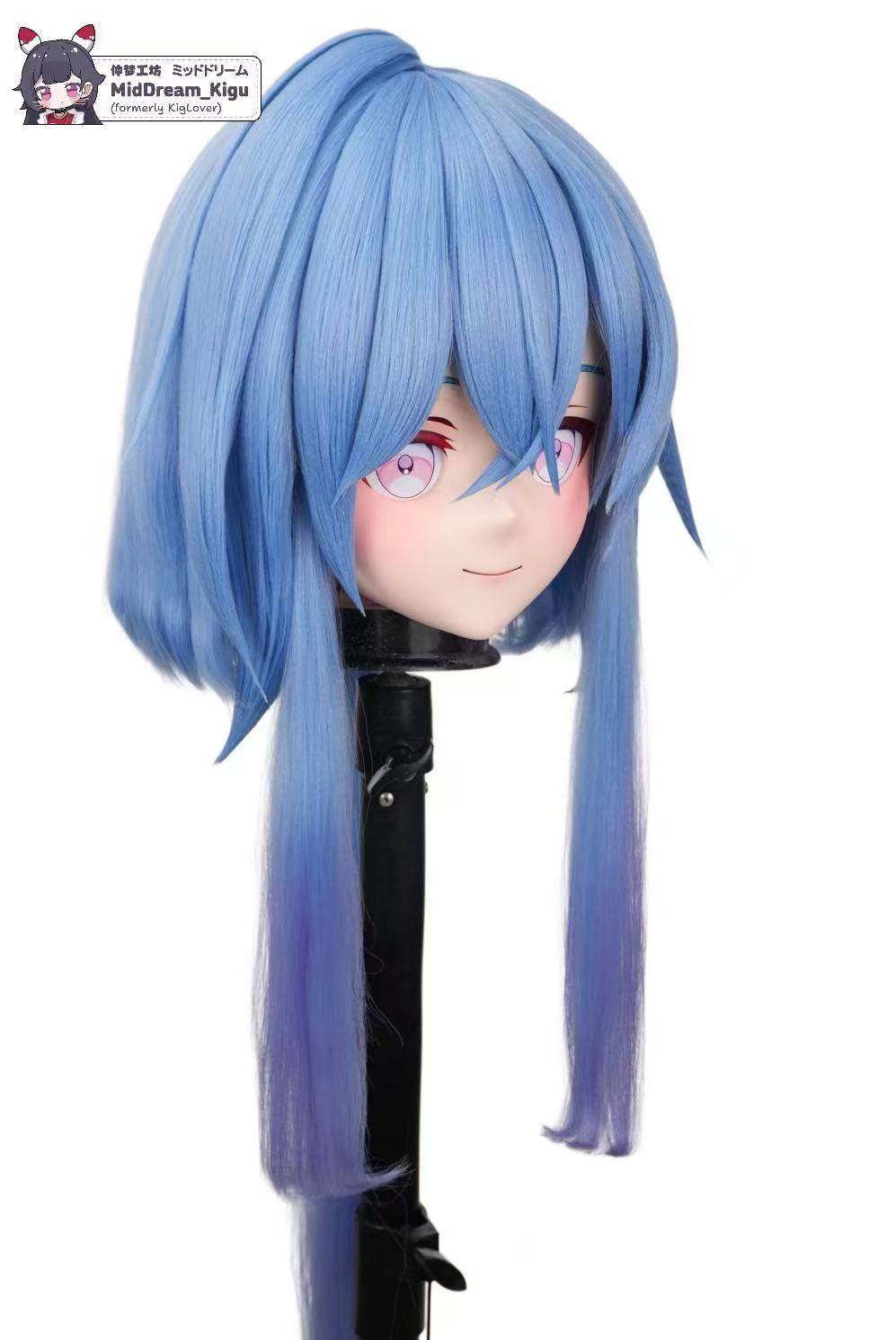 Mizuki from Arknights Animegao Kigurumi mask - angled view - MidDreamKigu
